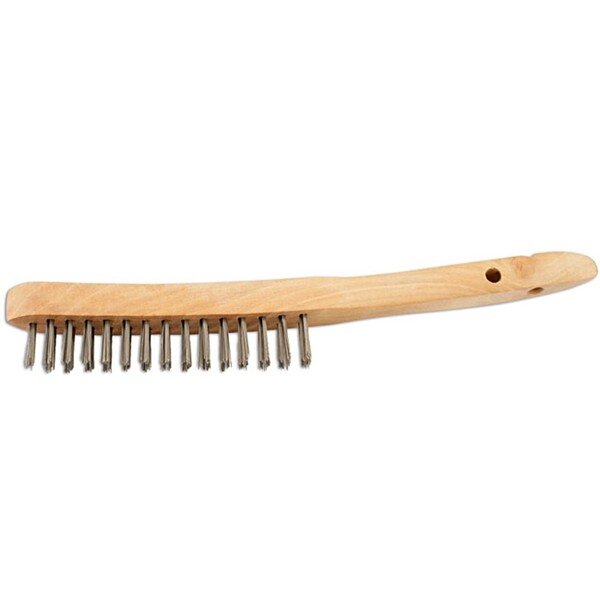 ABRACS Wooden Handle Wire Scratch Brush - 2 Row - Pack Of 4 [32127]